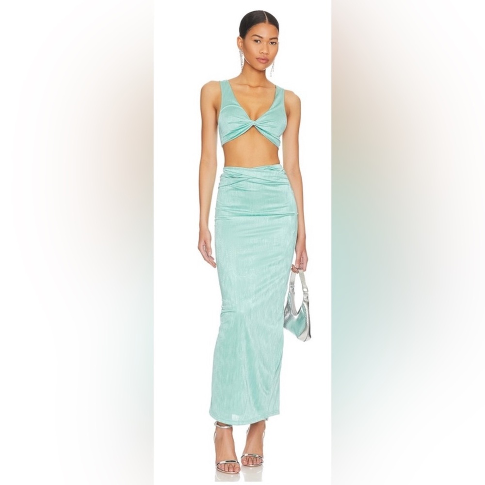 Superdown Revolve Reformation Women’s Joana Maxi Satin Skirt Small S